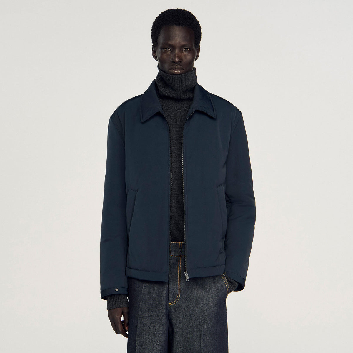 Sandro Quilted zip-up jacket
