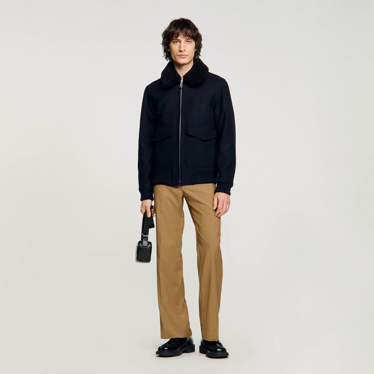 Sandro Wool aviator jacket