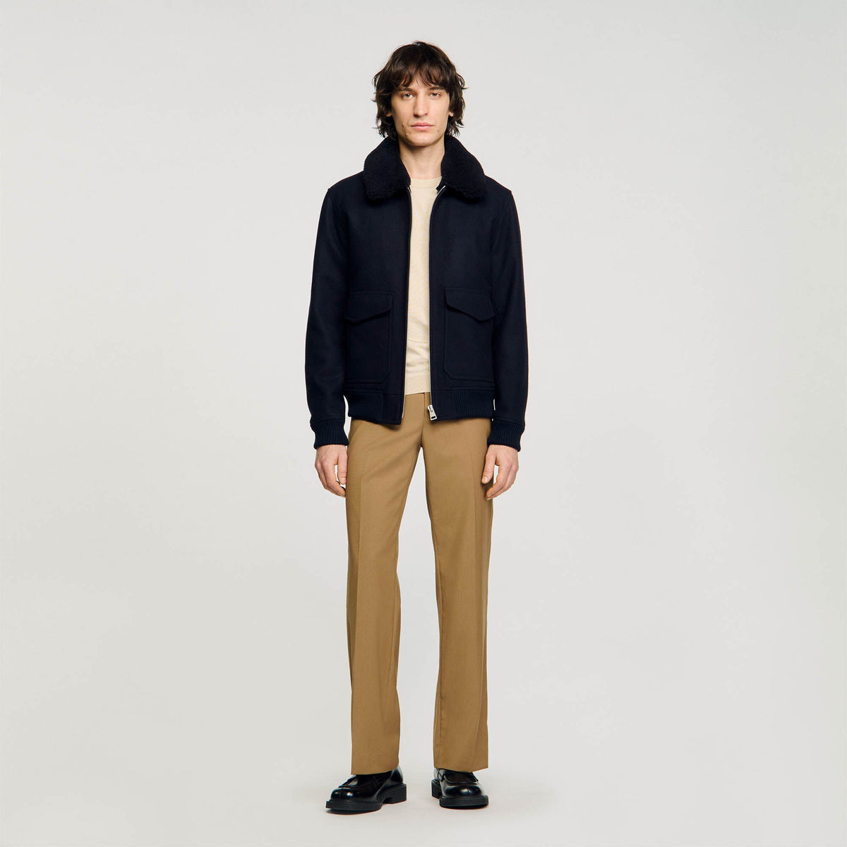 Sandro Wool aviator jacket