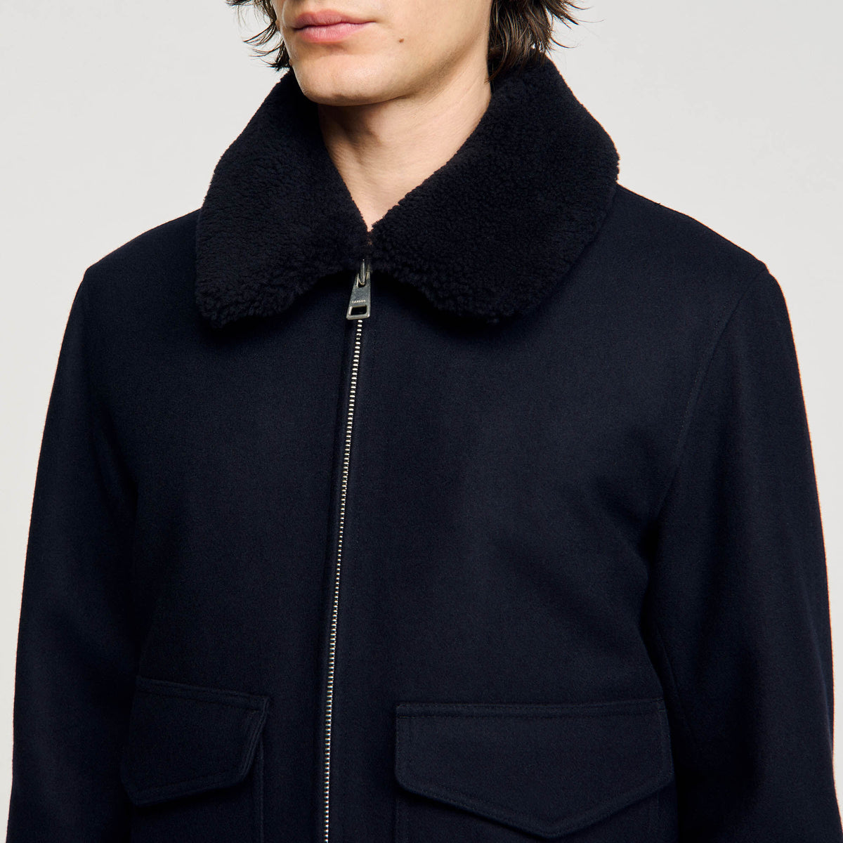 Sandro Wool aviator jacket