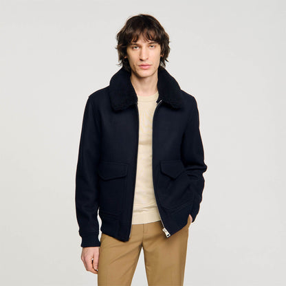 Sandro Wool aviator jacket