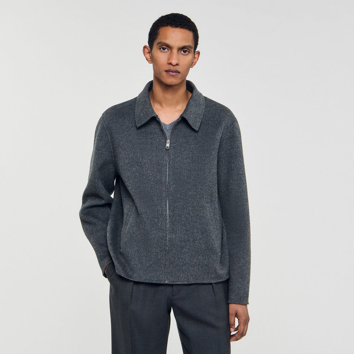 Sandro Double-faced wool jacket