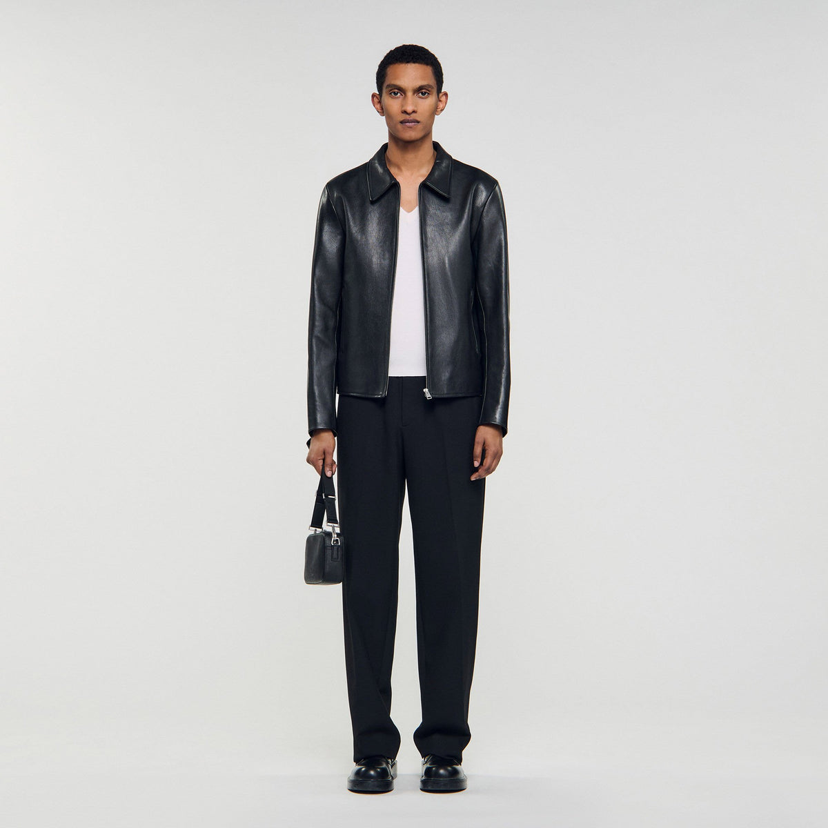 Sandro Zip-up leather jacket