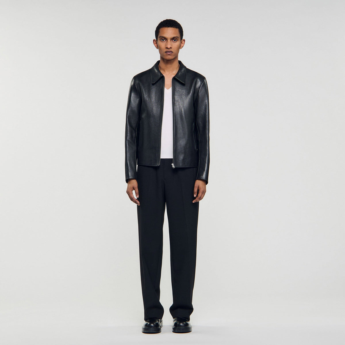 Sandro Zip-up leather jacket