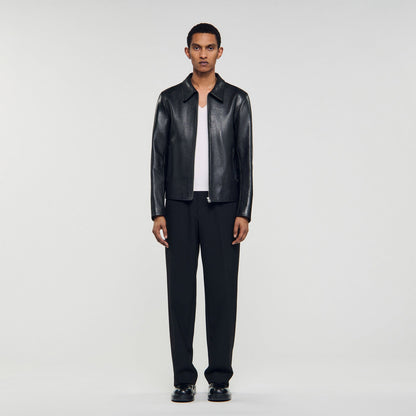 Sandro Zip-up leather jacket