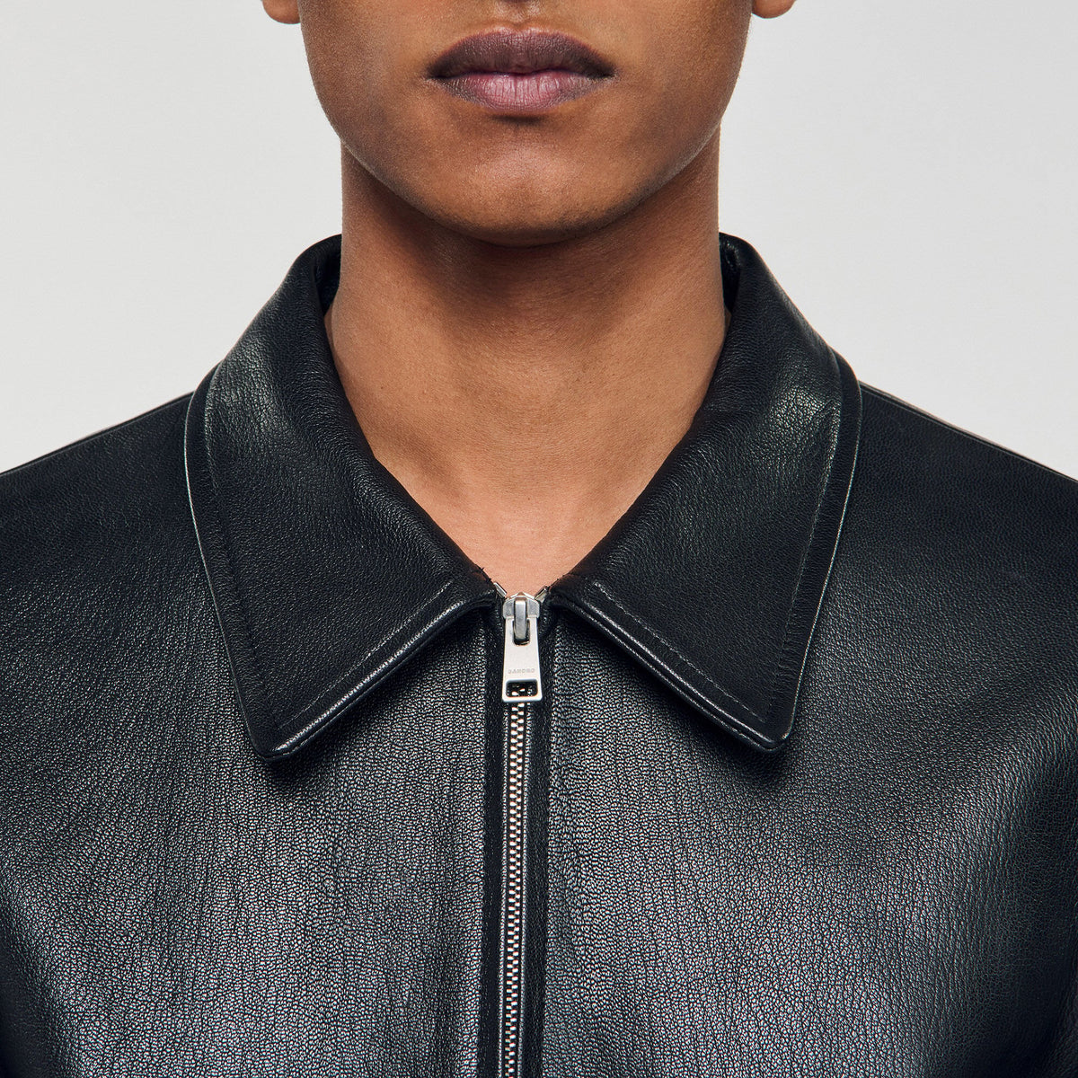 Sandro Zip-up leather jacket