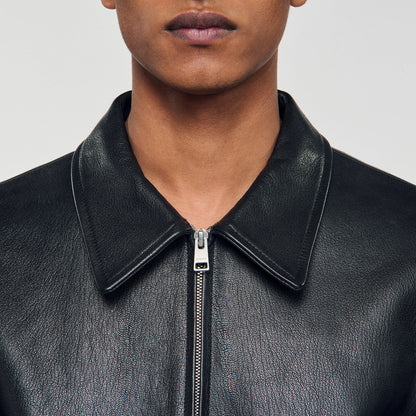 Sandro Zip-up leather jacket
