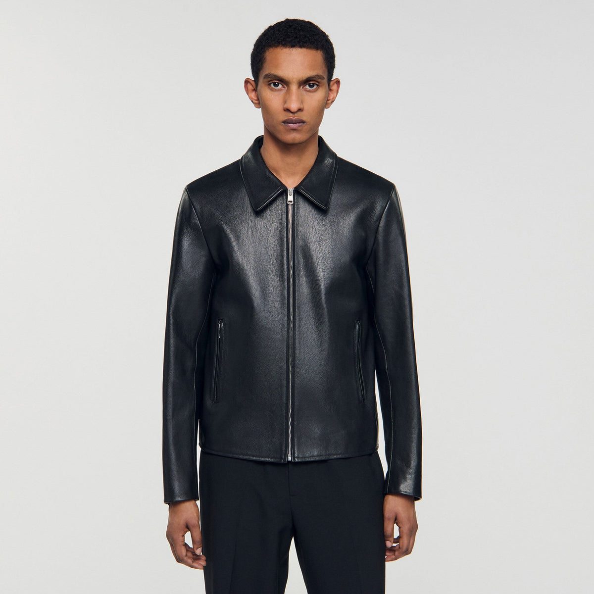 Sandro Zip-up leather jacket