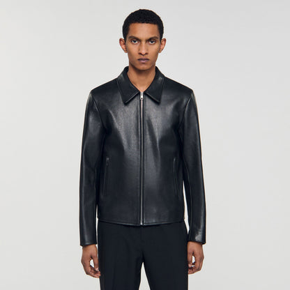 Sandro Zip-up leather jacket