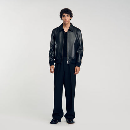 Sandro Plain leather jacket
