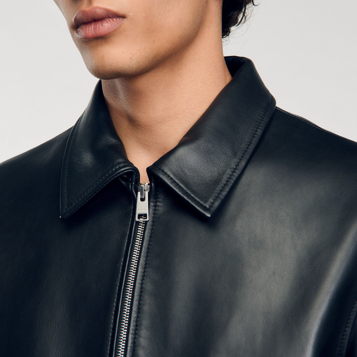 Sandro Plain leather jacket