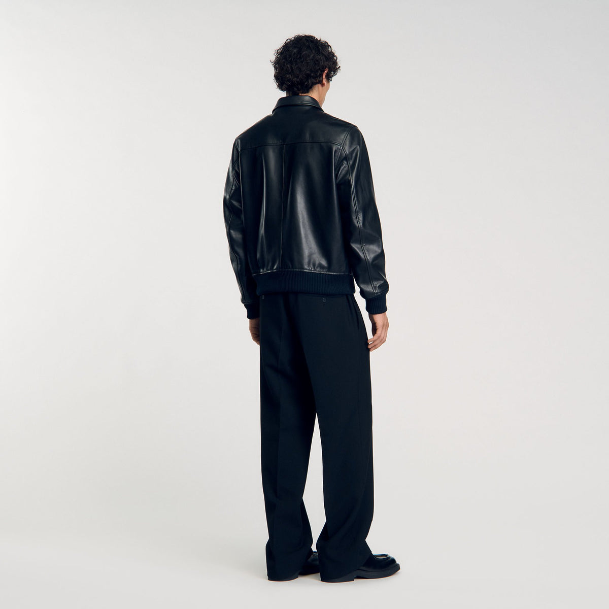 Sandro Plain leather jacket