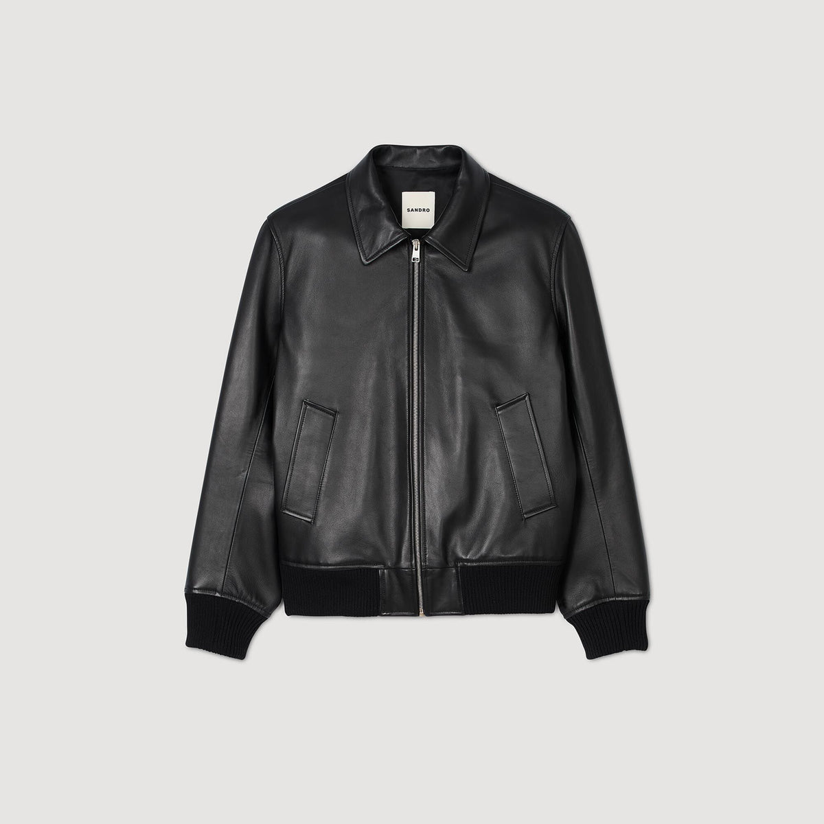 Sandro Plain leather jacket
