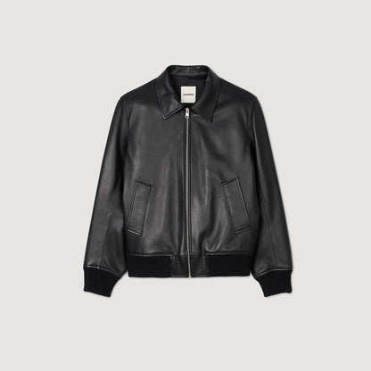 Sandro Plain leather jacket
