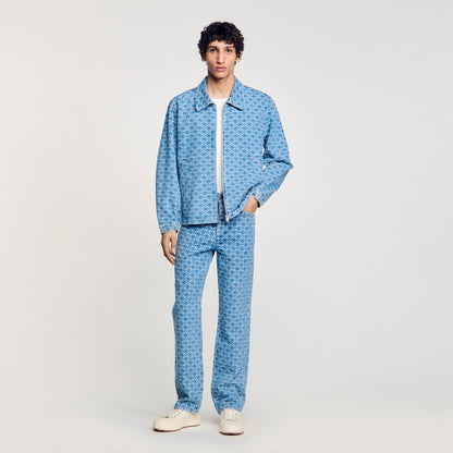 Sandro Square cross denim jacket