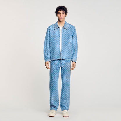 Sandro Square cross denim jacket