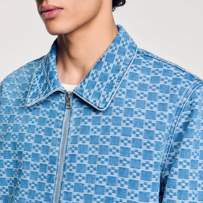 Sandro Square cross denim jacket