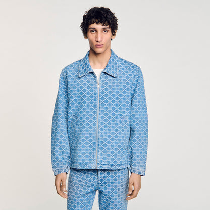 Sandro Square cross denim jacket