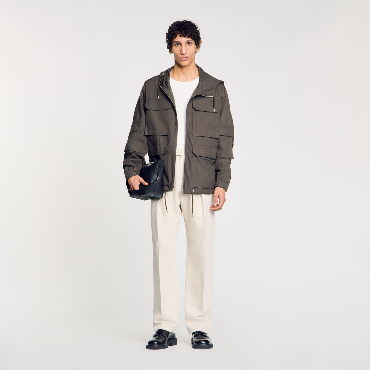 Sandro Hooded military parka