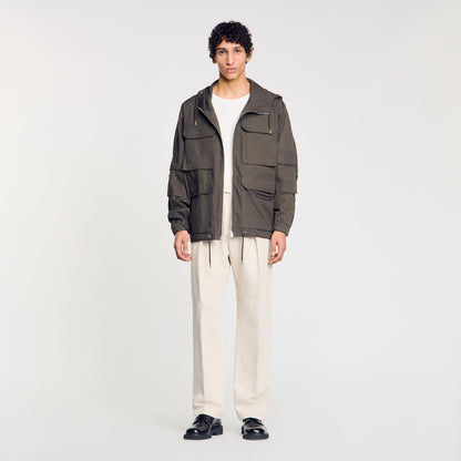Sandro Hooded military parka