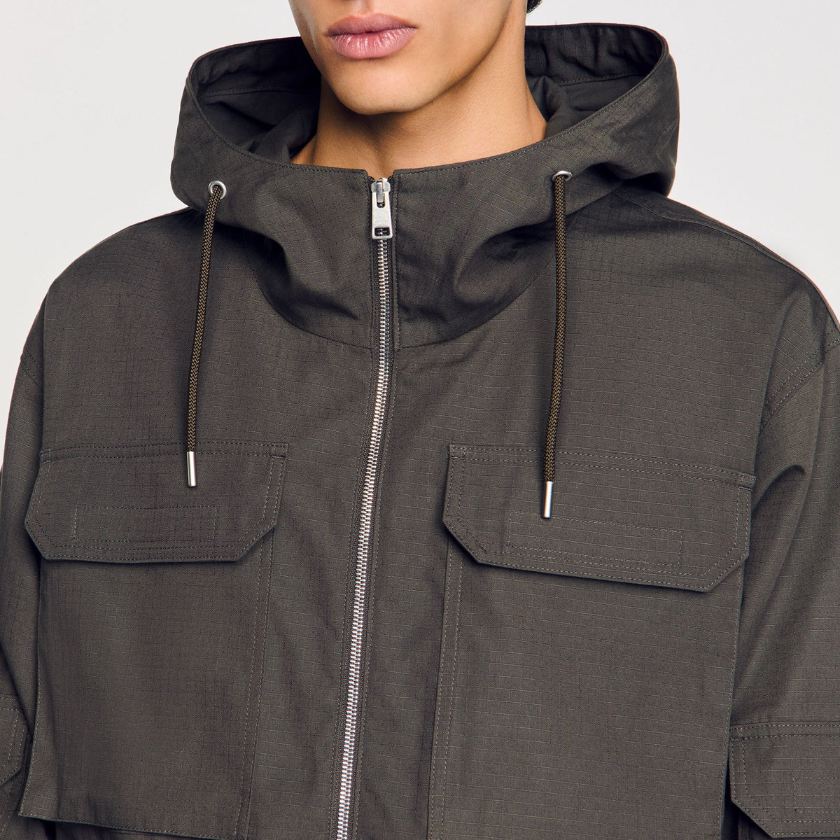 Sandro Hooded military parka
