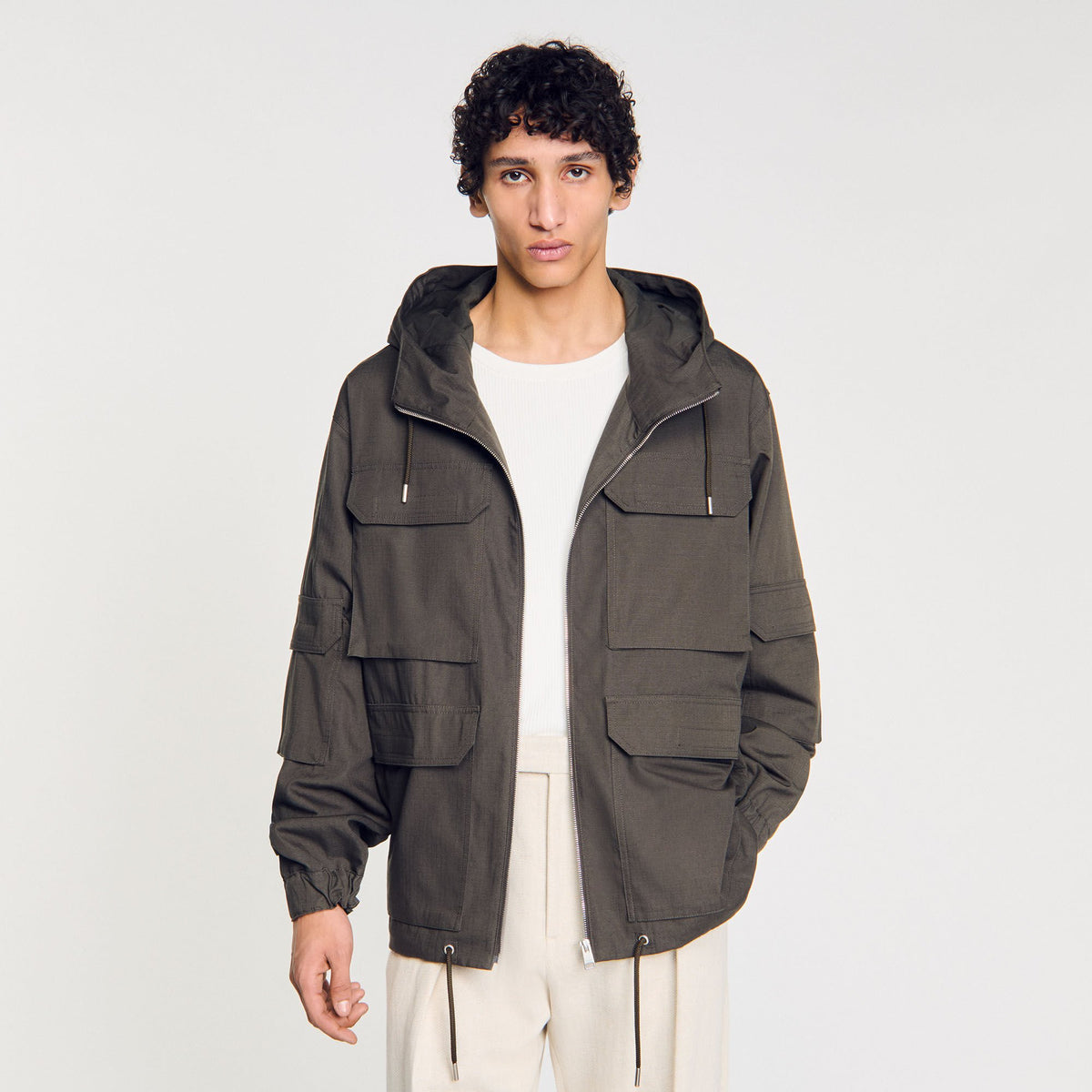Sandro Hooded military parka