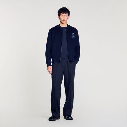 Sandro Double-faced snake-detail jacket