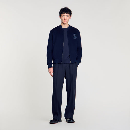 Sandro Double-faced snake-detail jacket