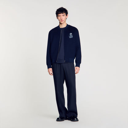 Sandro Double-faced snake-detail jacket