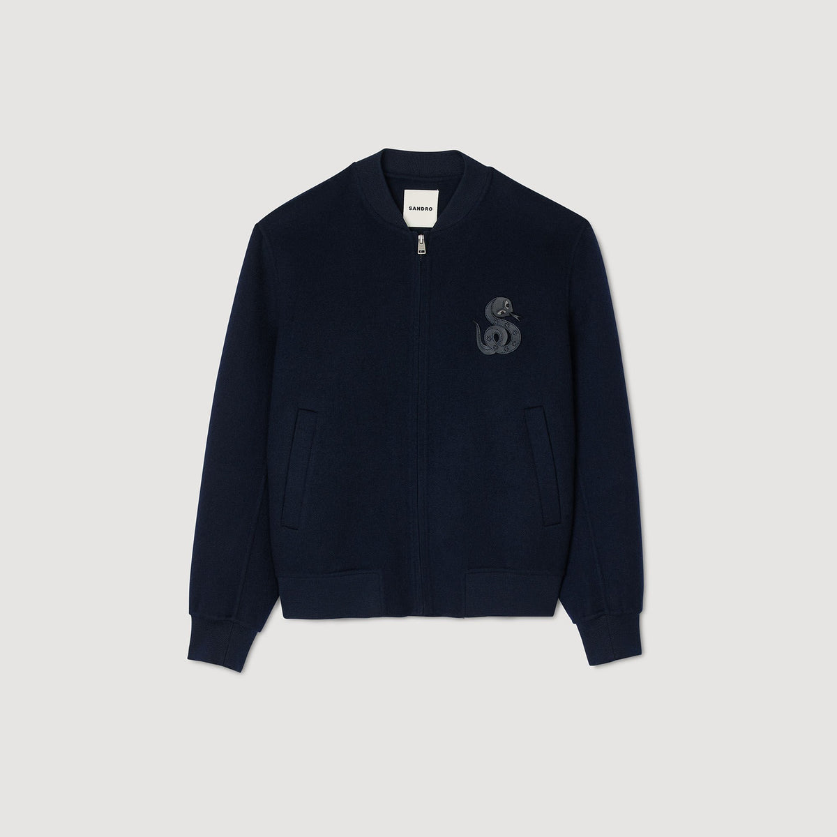 Sandro Double-faced snake-detail jacket