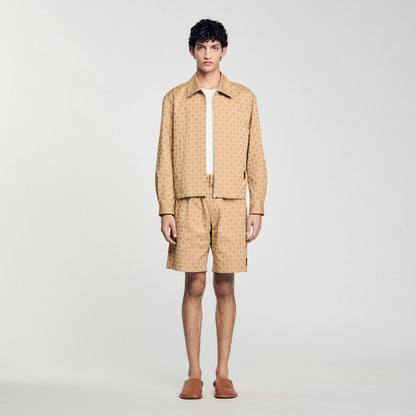 Sandro Square Cross zip-up jacket