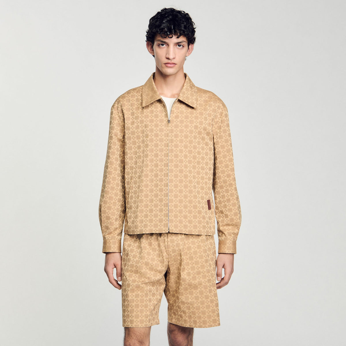 Sandro Square Cross zip-up jacket