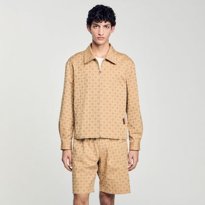 Sandro Square Cross zip-up jacket