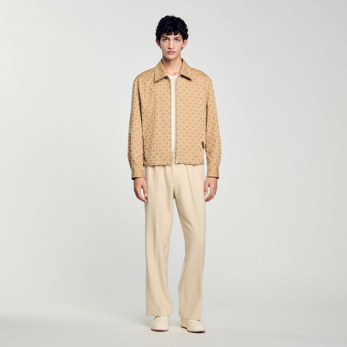 Sandro Square Cross zip-up jacket