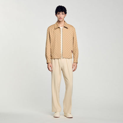 Sandro Square Cross zip-up jacket