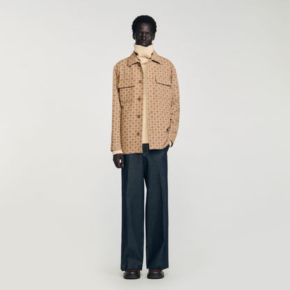 Sandro Square Cross jacquard overshirt