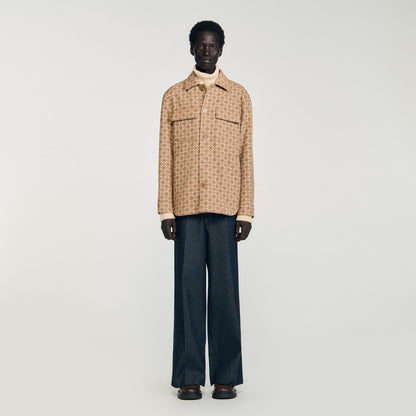 Sandro Square Cross jacquard overshirt