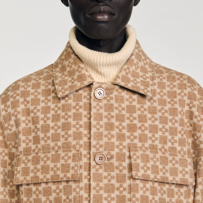 Sandro Square Cross jacquard overshirt