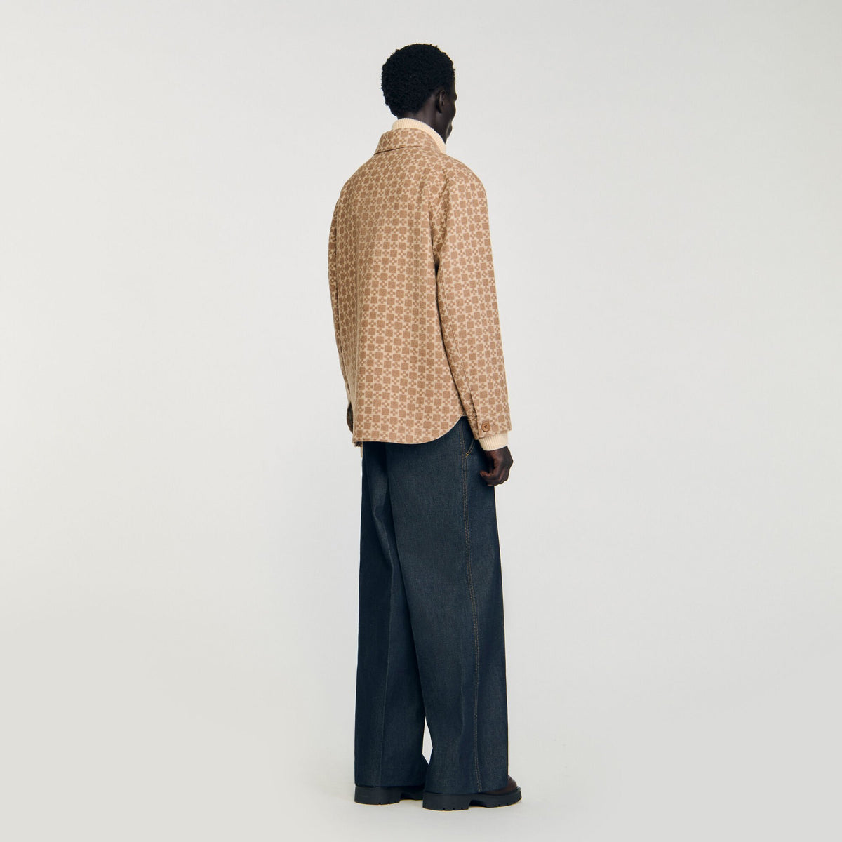 Sandro Square Cross jacquard overshirt