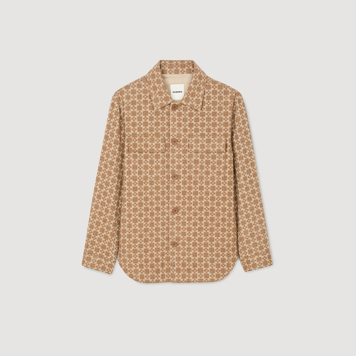 Sandro Square Cross jacquard overshirt