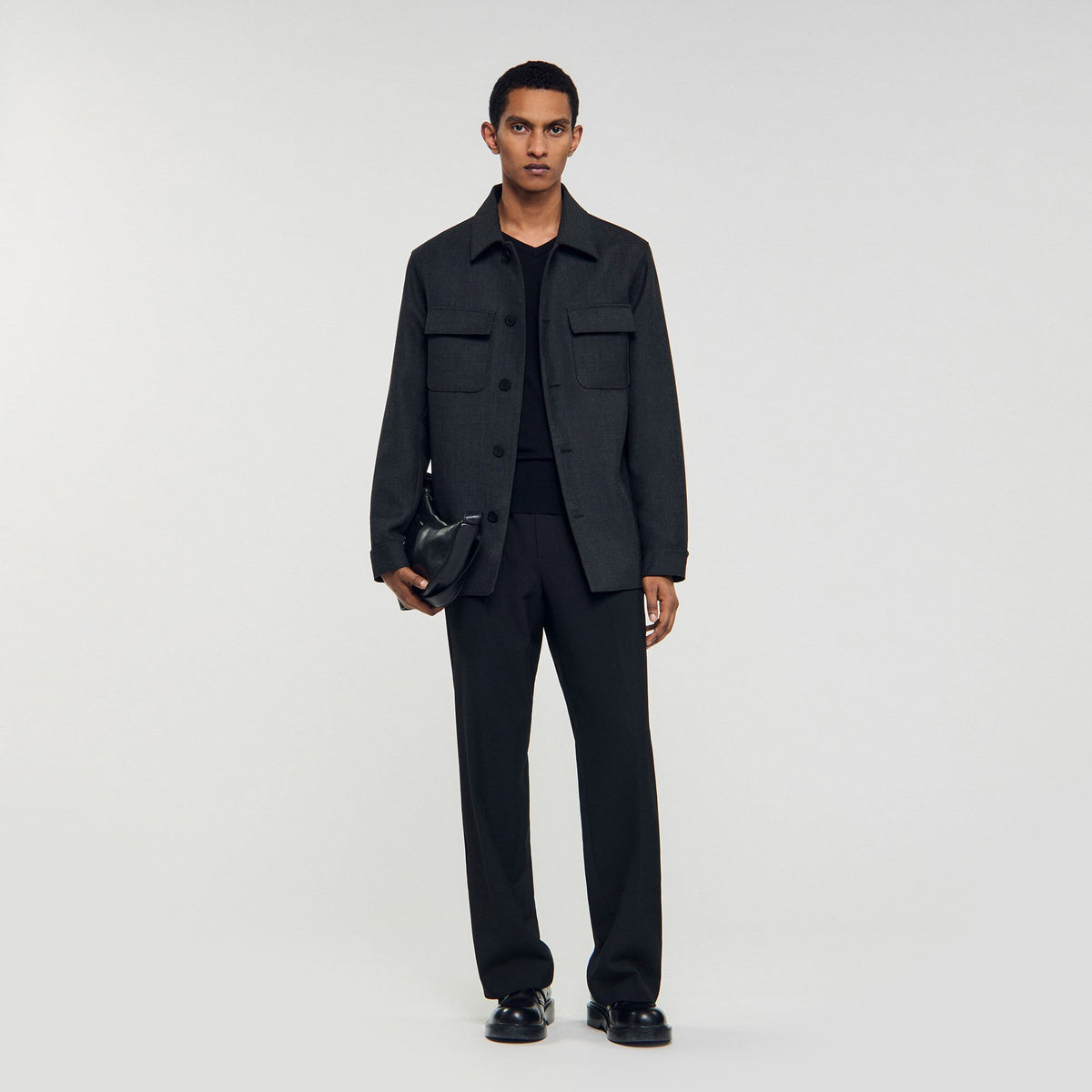 Sandro Wool overshirt with pockets