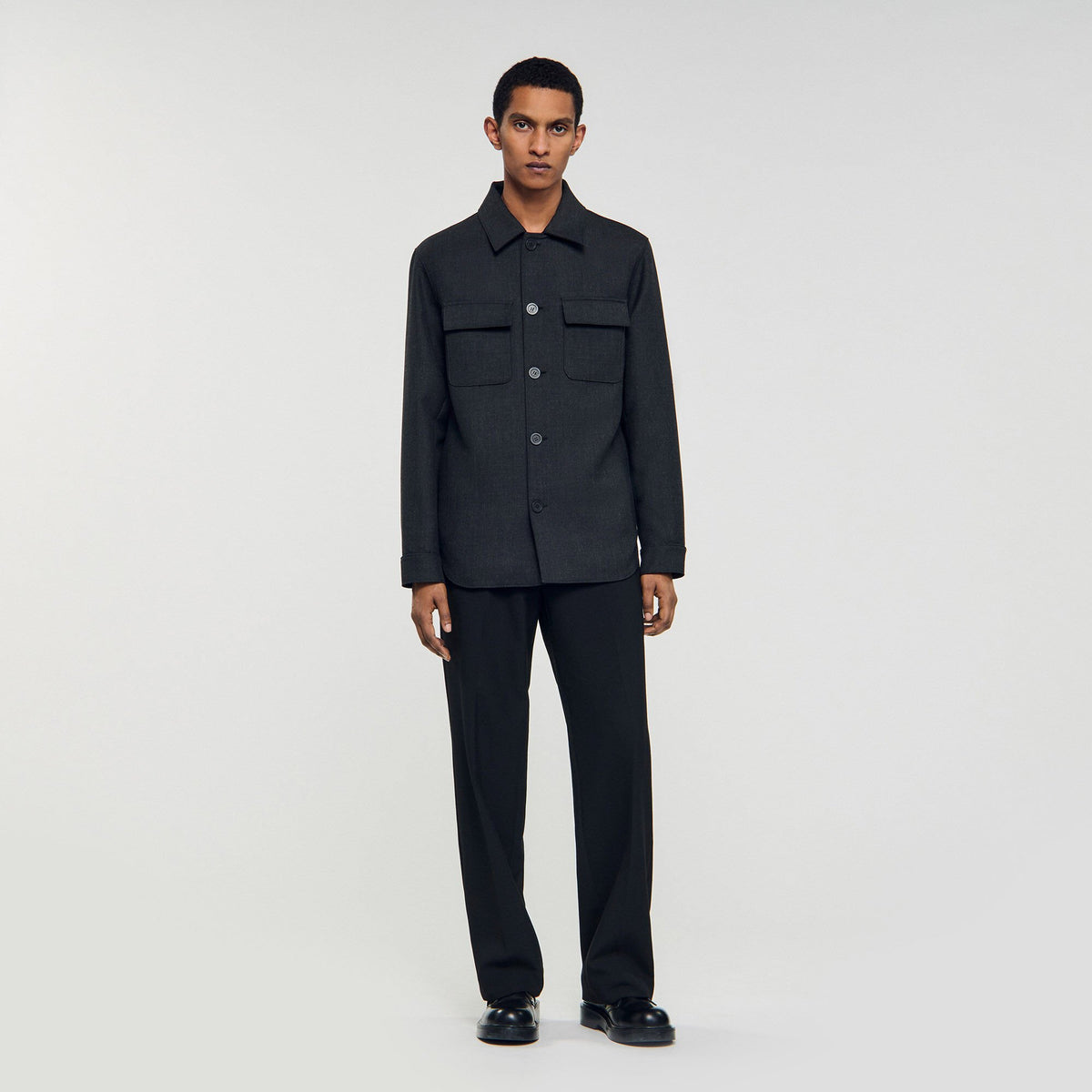 Sandro Wool overshirt with pockets