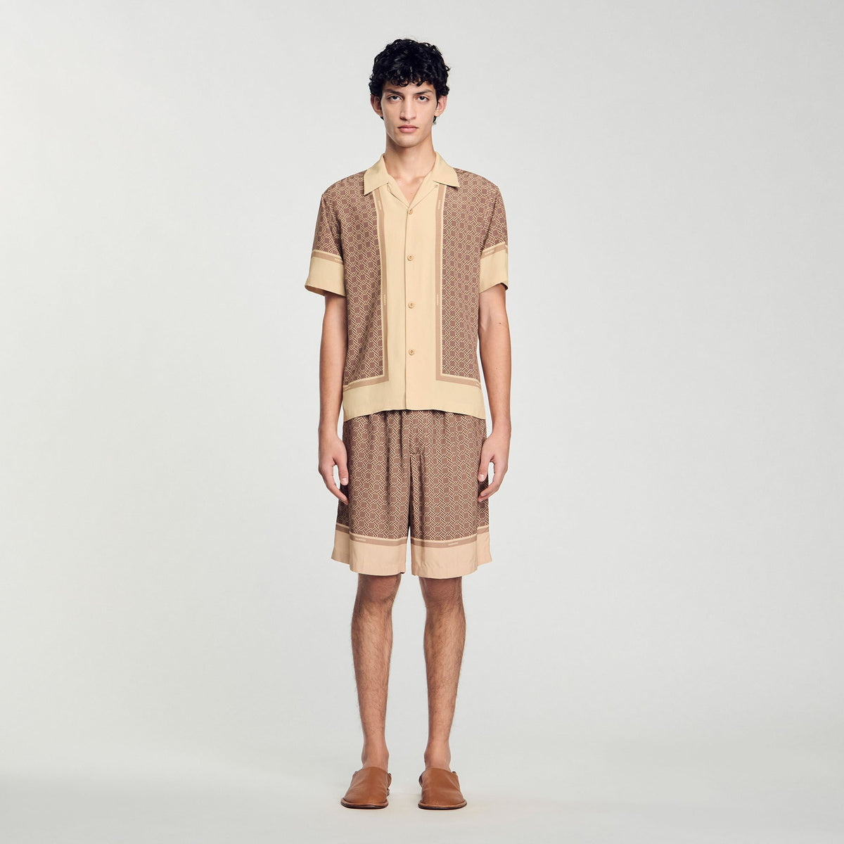 Sandro Short-sleeved patterned shirt