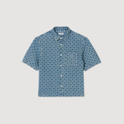 Sandro Square cross denim shirt