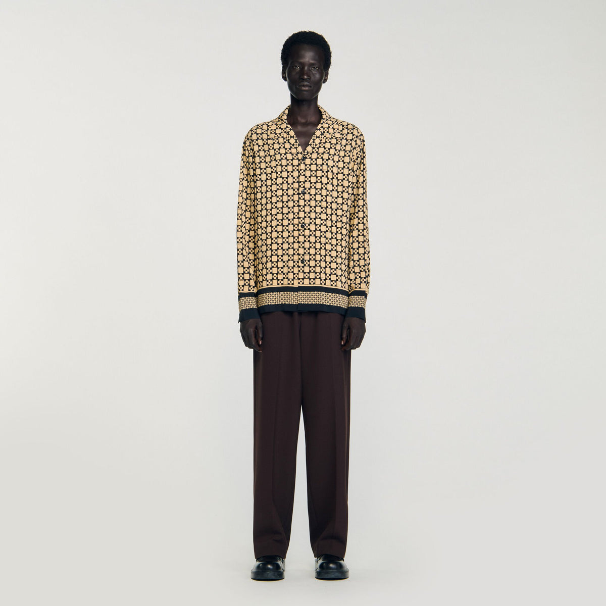 Sandro Printed loose-fit shirt