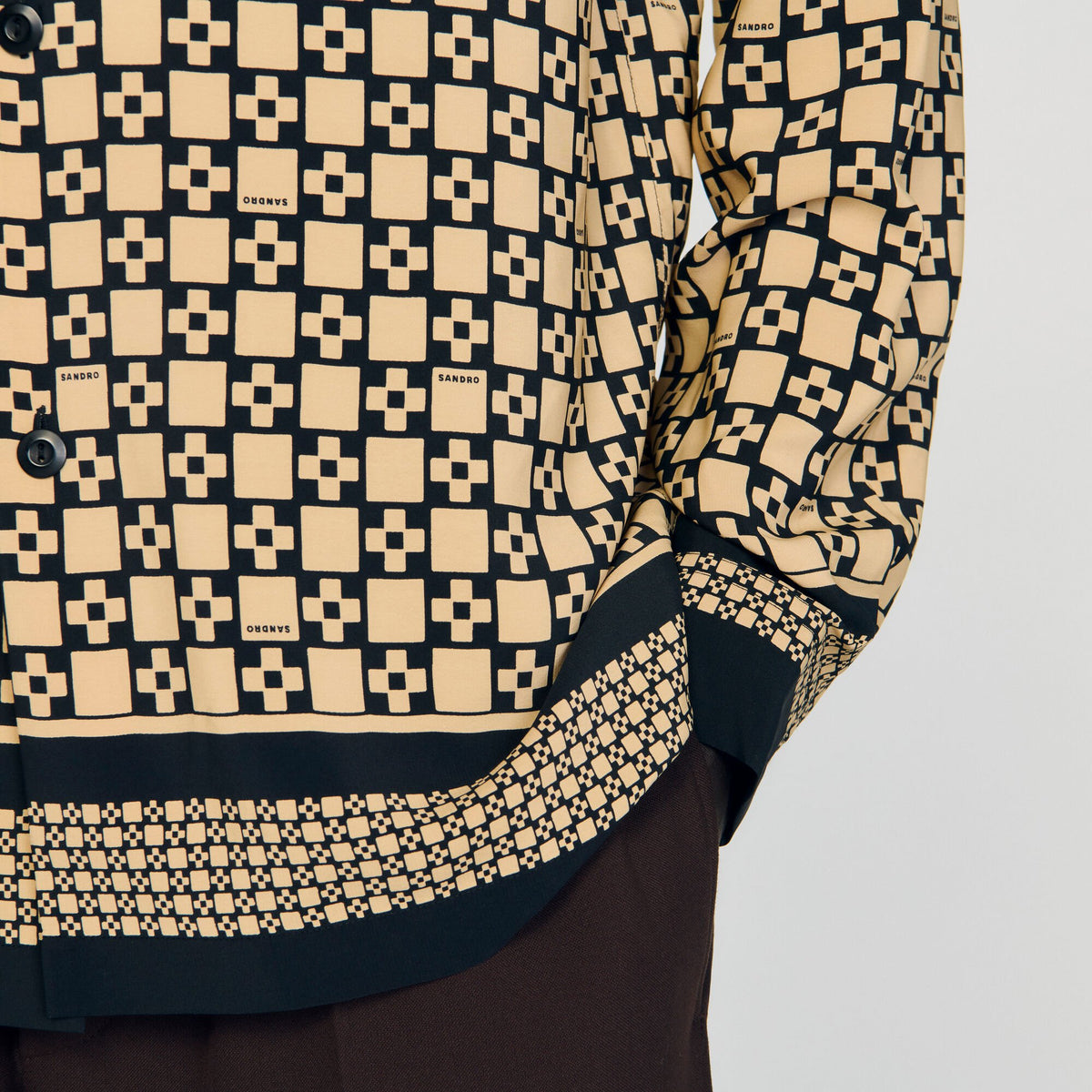 Sandro Printed loose-fit shirt