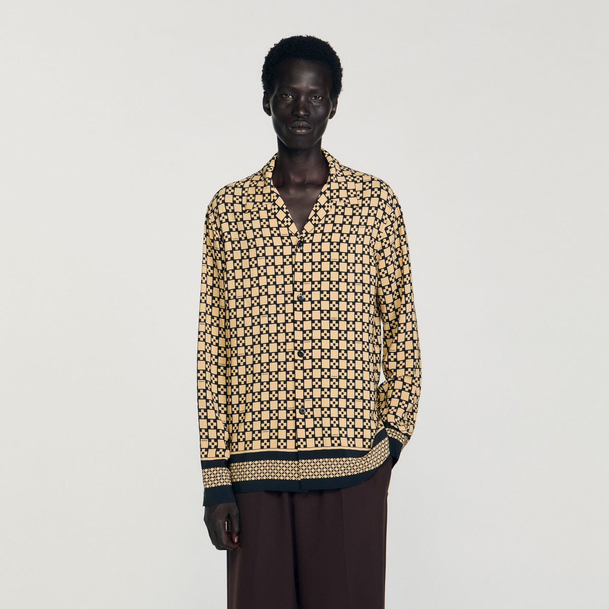 Sandro Printed loose-fit shirt