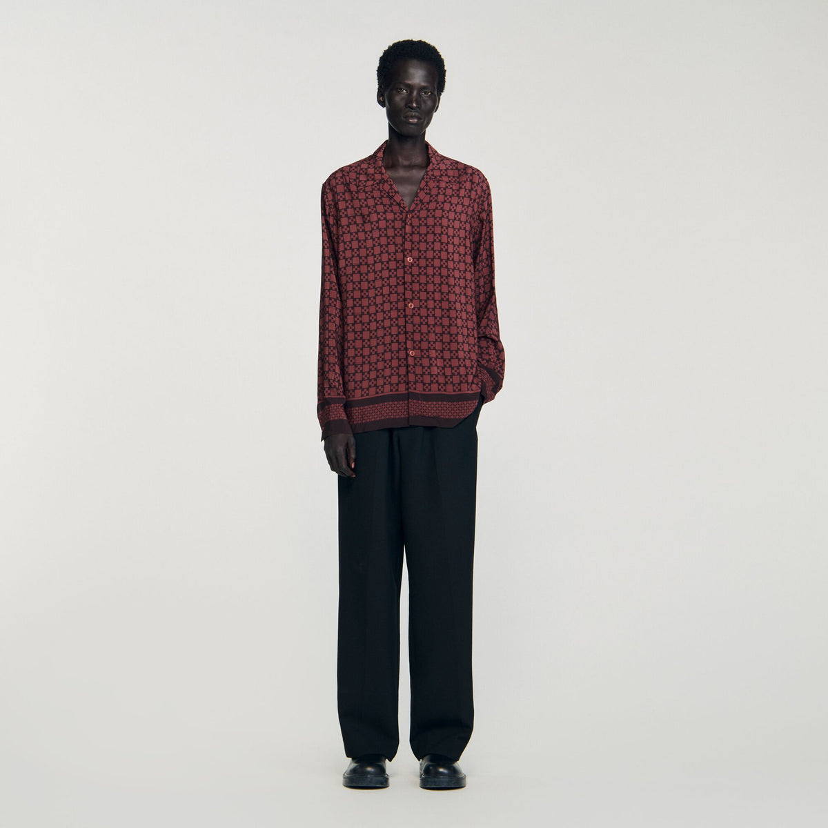 Sandro Printed loose-fit shirt