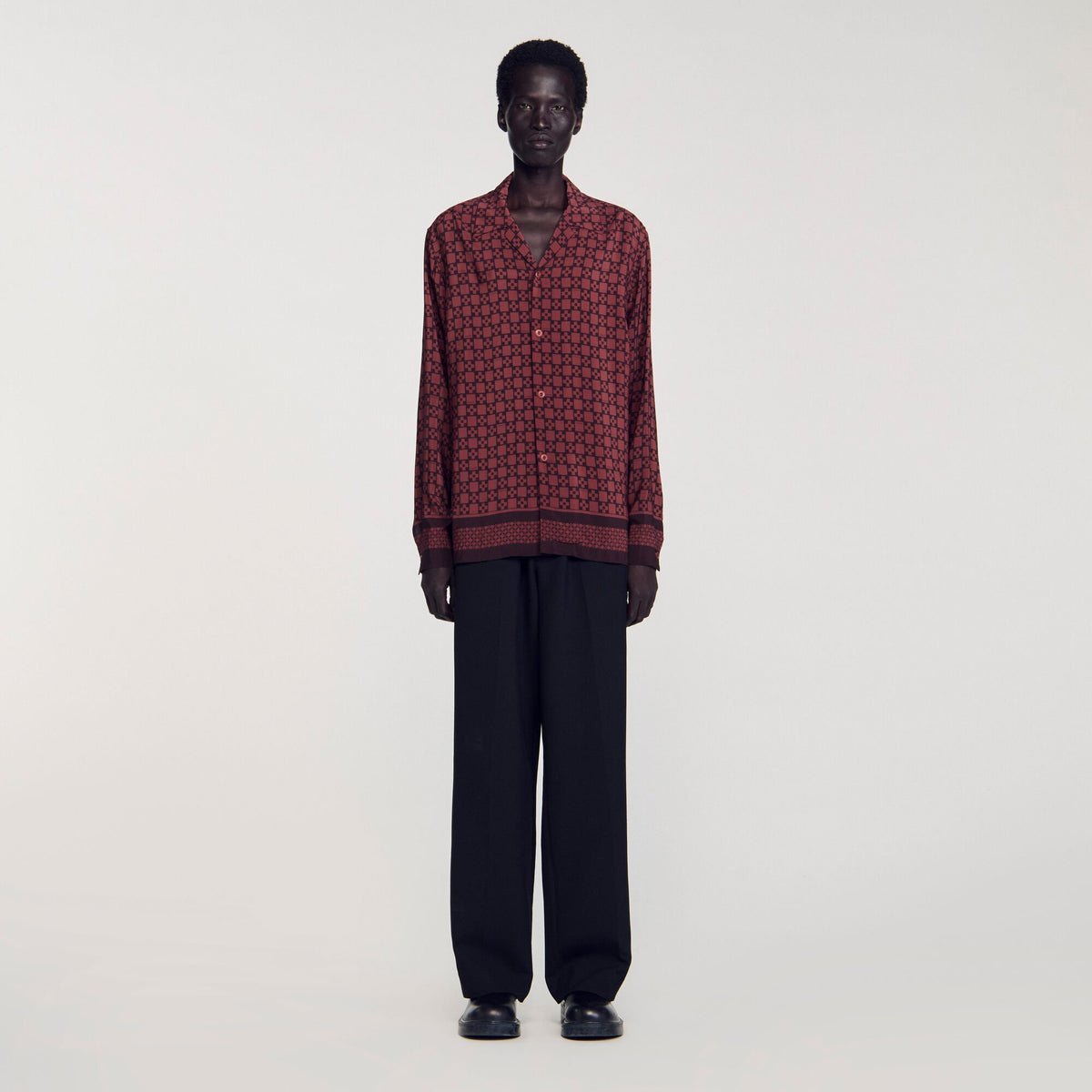 Sandro Printed loose-fit shirt