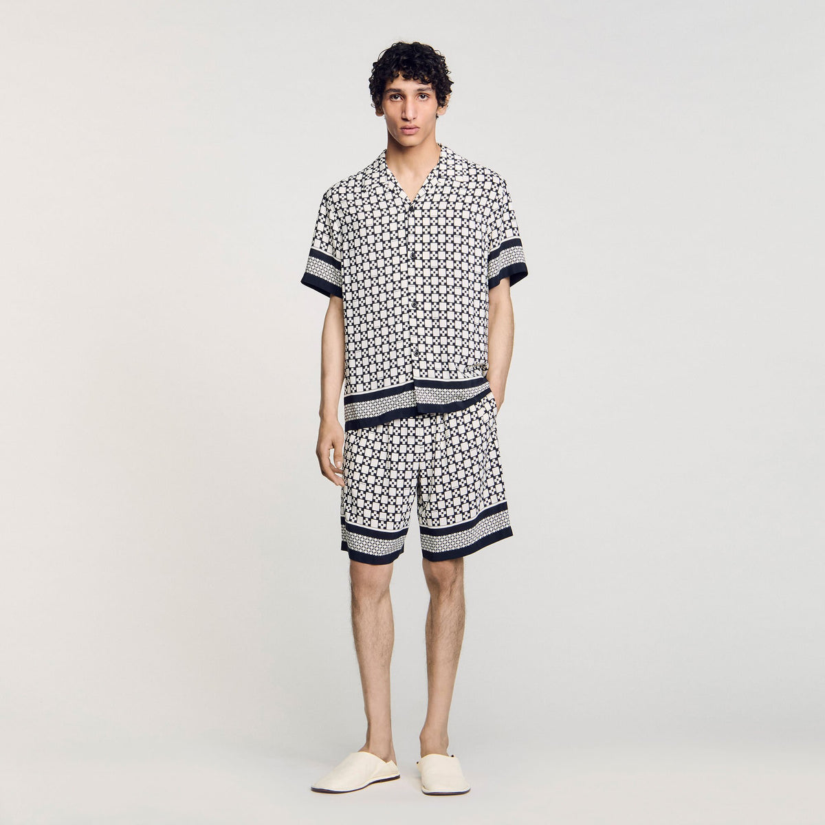 Sandro Square Cross motif flowing shirt